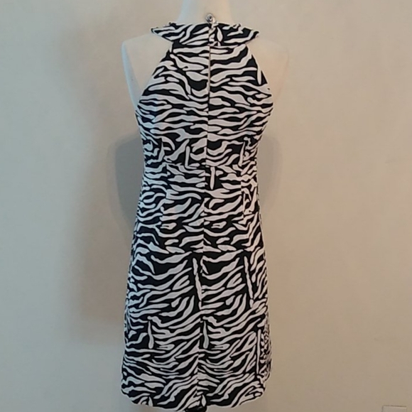 INC International Concepts Zebra print Dress with Beaded neckline, Black/White, - Picture 6 of 15